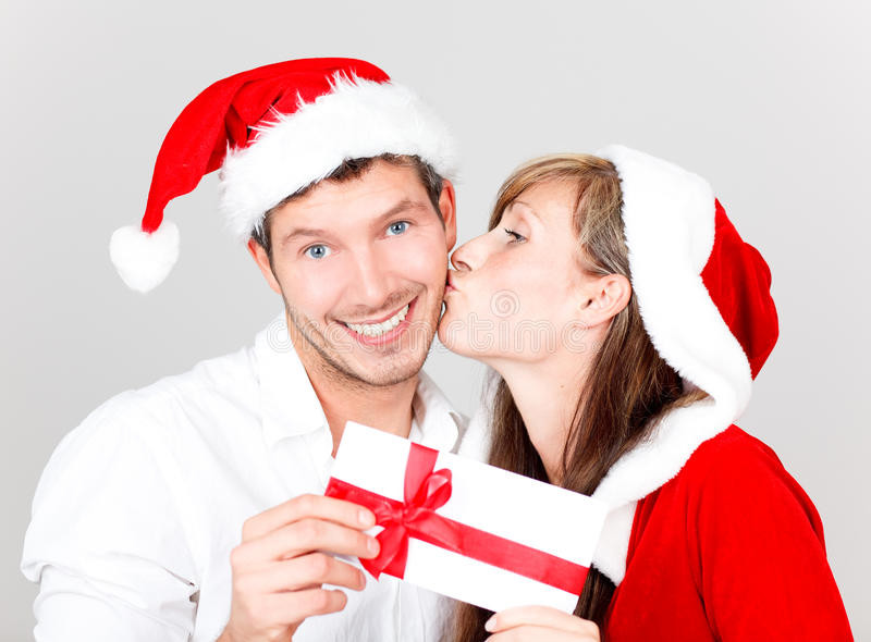 Christmas Gift Ideas Young Couple
 Merry christmas couple stock photo Image of memo ing