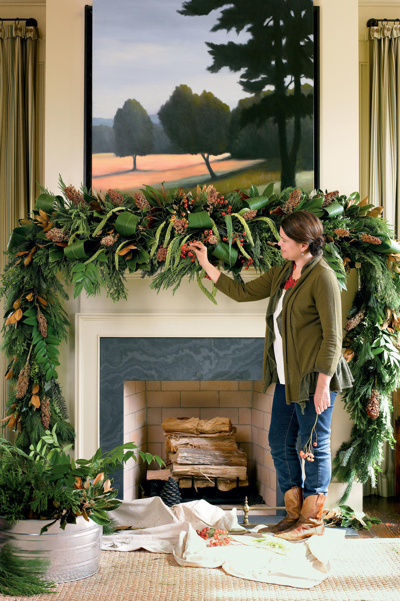 Christmas Swags For Fireplace
 Christmas Mantel Decorating Ideas Southern Living