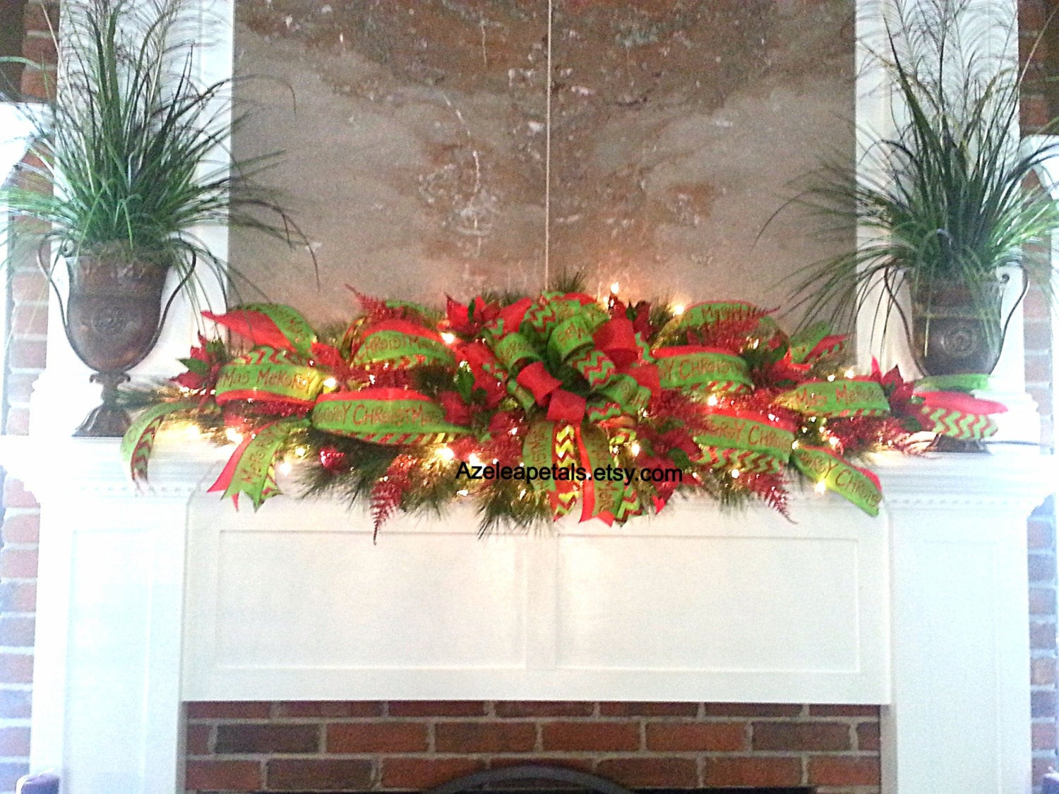 Christmas Swags For Fireplace
 XL Mantel Garland Swag Christmas Fireplace Mantle Garland