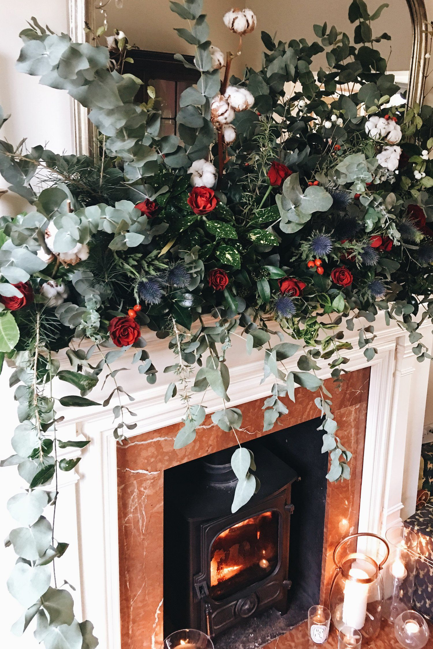Christmas Swags For Fireplace
 My Home At Christmas How To Make This Fireplace Garland