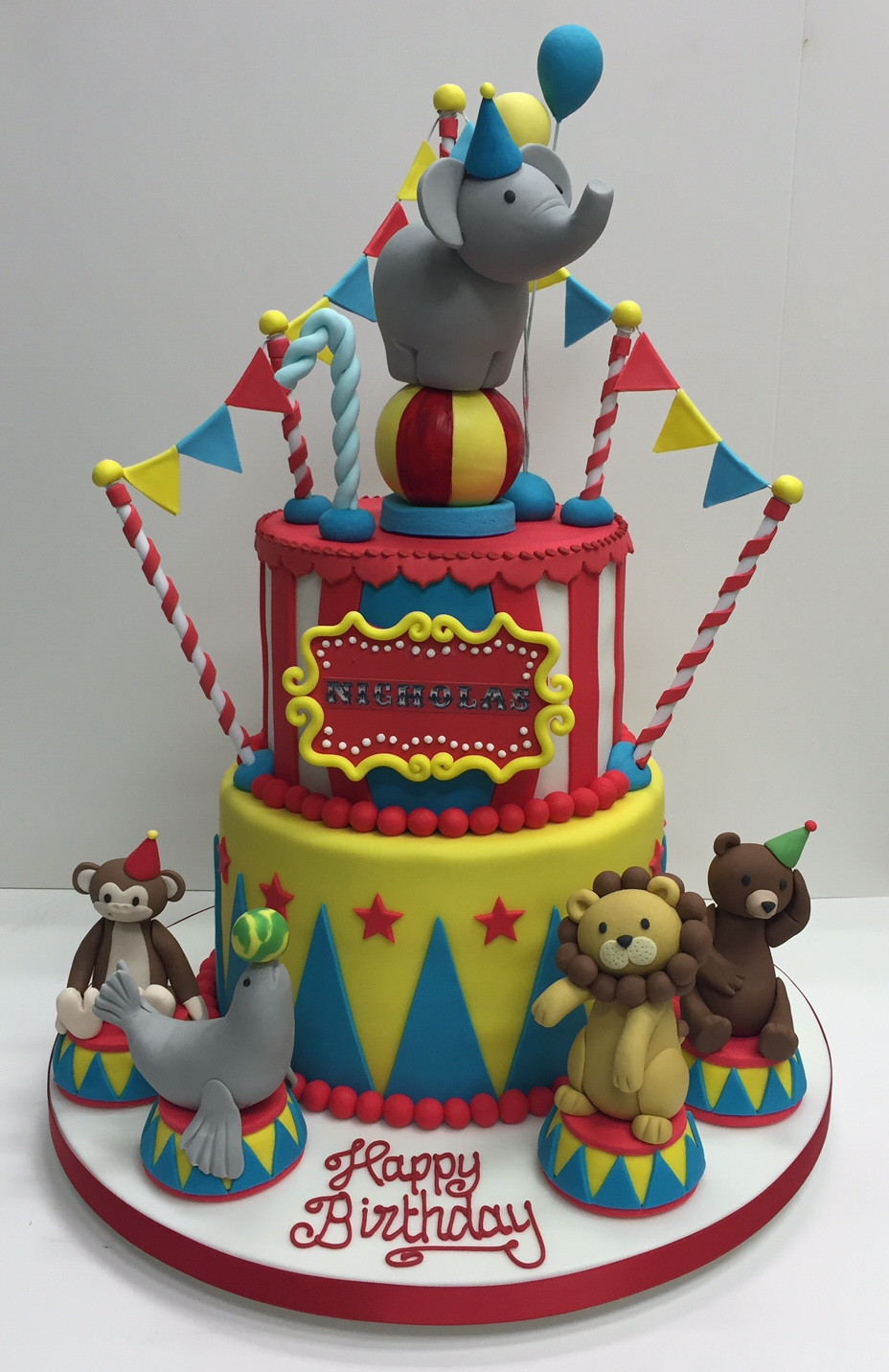 Circus Birthday Cake
 Circus themed children s birthday party Cakes by Robin