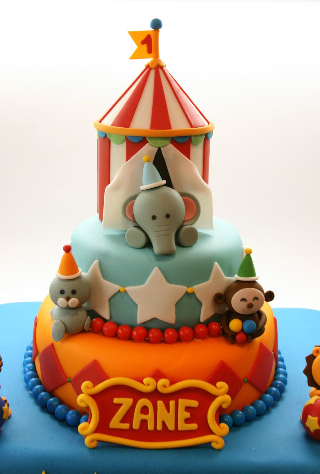 Circus Birthday Cake
 Beautiful Kitchen Circus Cake for Zane s 1st Birthday