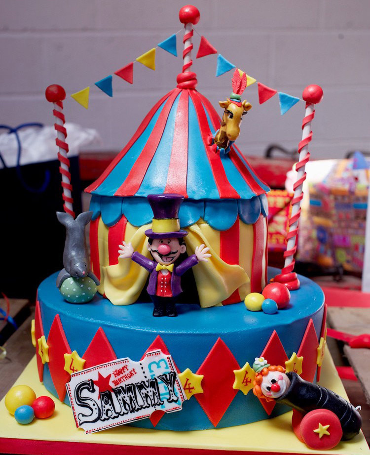 Circus Birthday Cake
 Colorful Circus