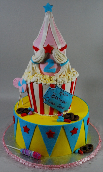 Circus Birthday Cake
 Cup a Dee Cakes Blog Girly Circus Birthday Cake