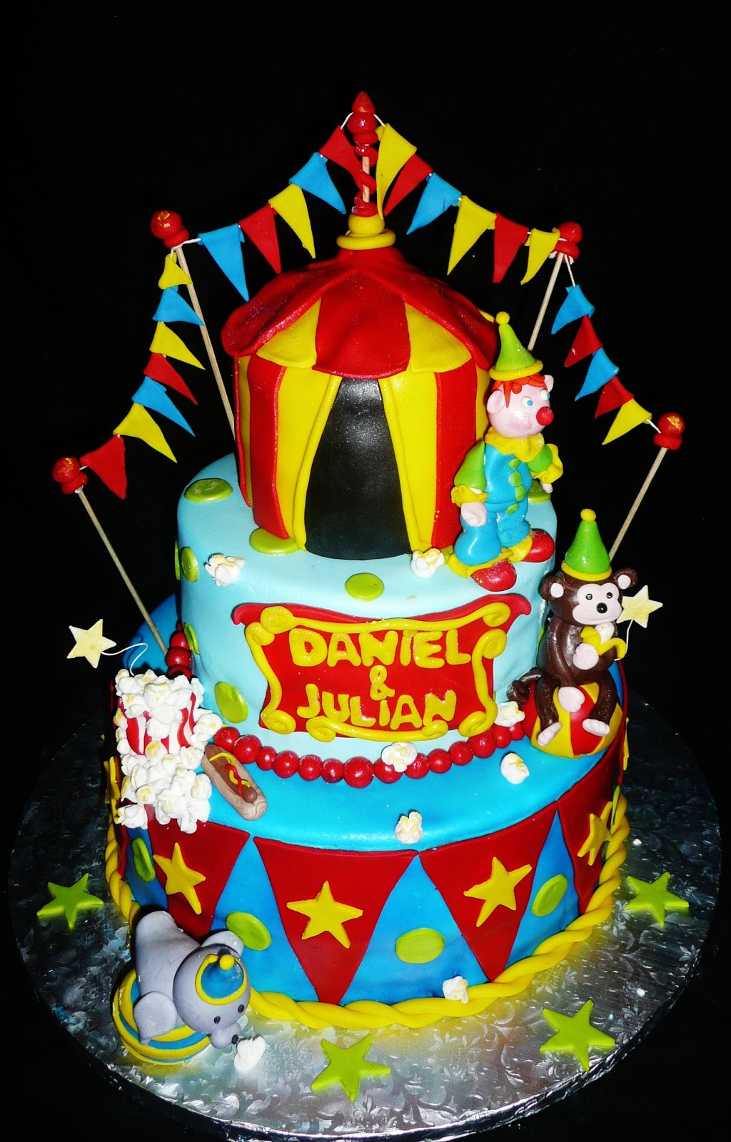 Circus Birthday Cake
 Baking with Roxana s Cakes Circus Carnival Birthday cake