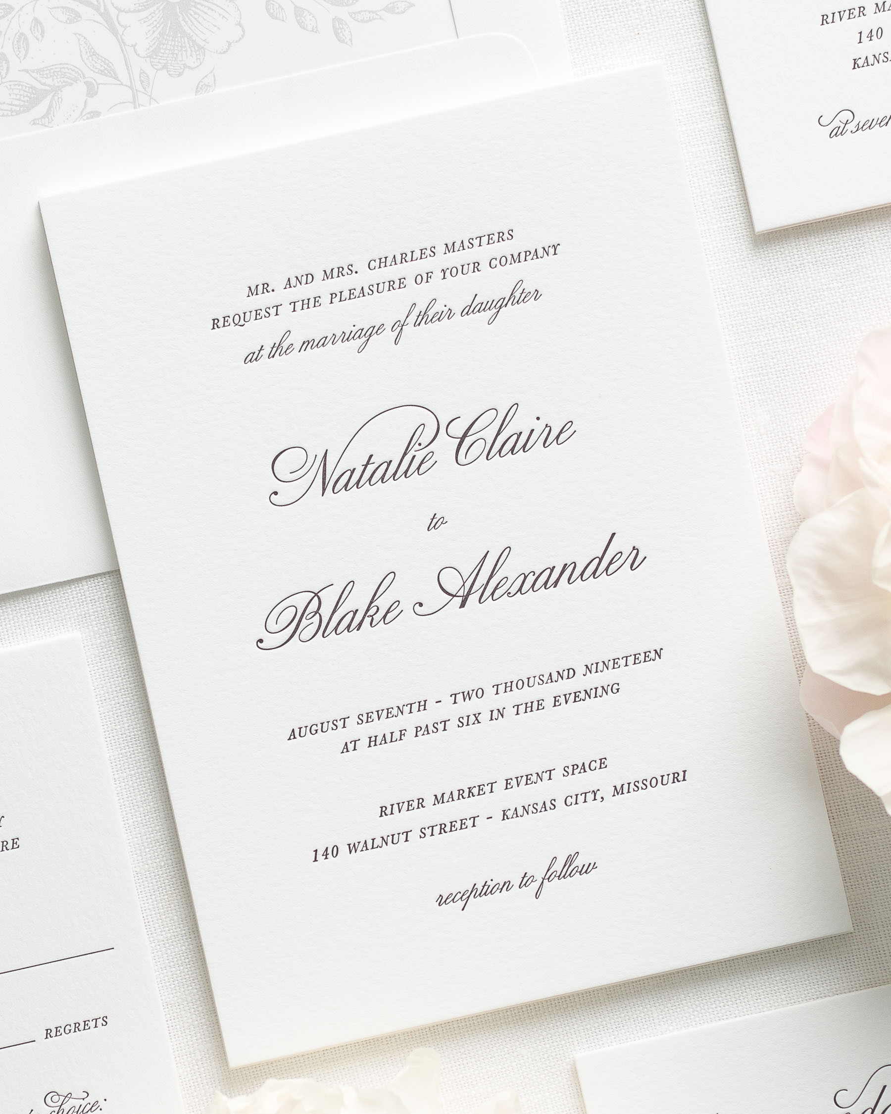 Classic Wedding Invitations
 Classic Script Letterpress Wedding Invitations