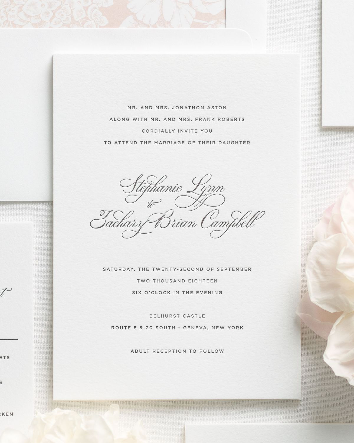 Classic Wedding Invitations
 Delicate Elegance Letterpress Wedding Invitations
