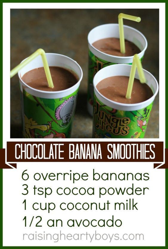 Cocoa Powder Smoothie
 Chocolate Banana Smoothies 6 overripe bananas 3 tsp