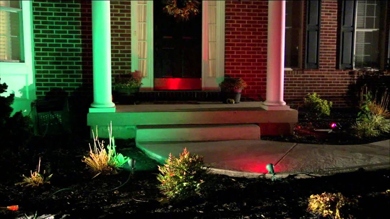 Color Landscape Lights
 Set of 2 Outdoor LED Stake Lights with 3 Colored Lenses