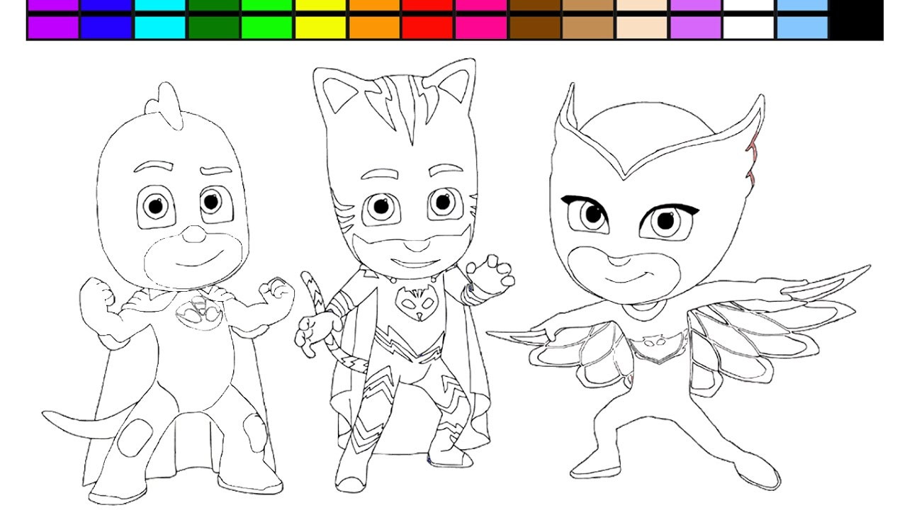 Coloring Pages For Kids Games
 Learn Colors PJ Mask Coloring Page Video Learning Game For