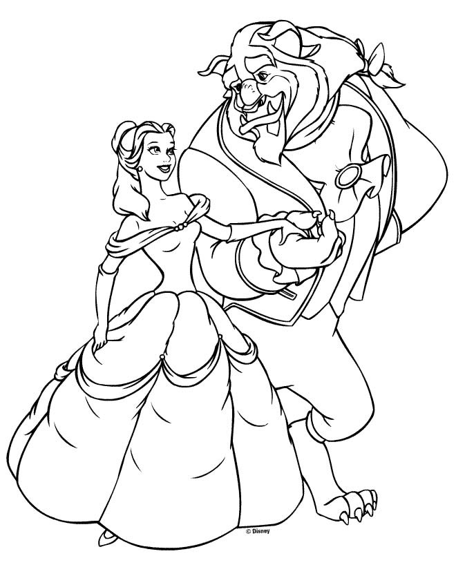 Coloring Pages Printable Disney
 Disney Princess Belle Coloring Pages To Kids