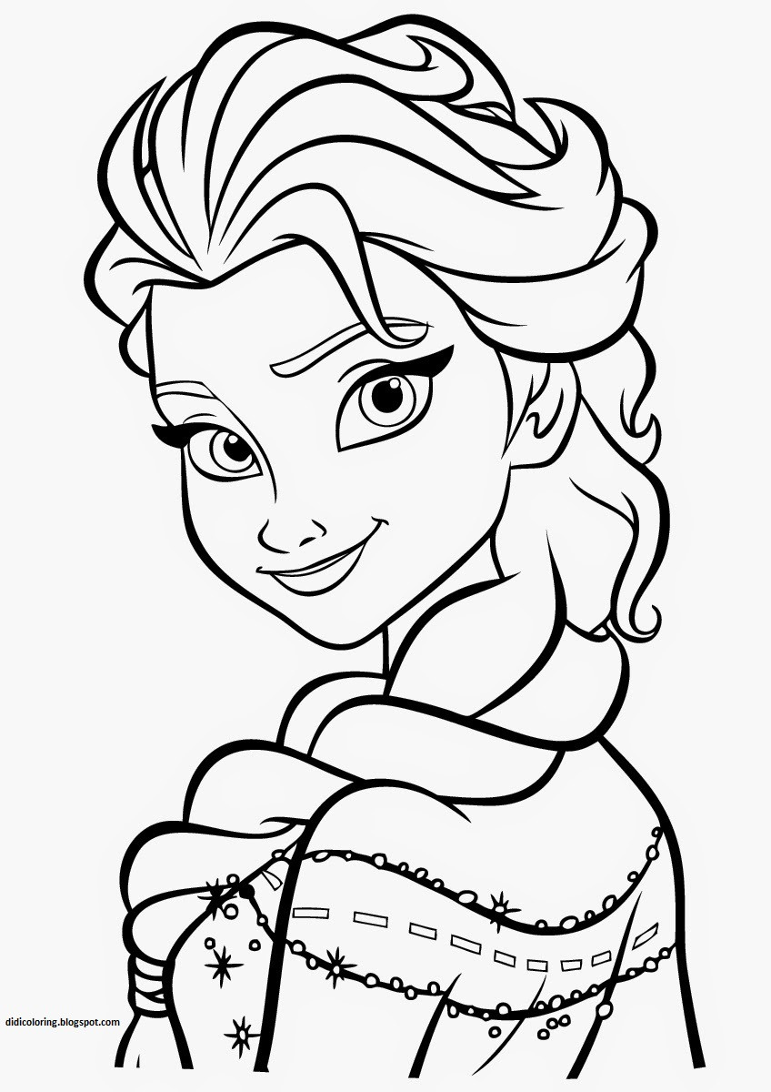 Coloring Pages Printable Disney
 Free printable Elsa Walt Disney characters coloring for