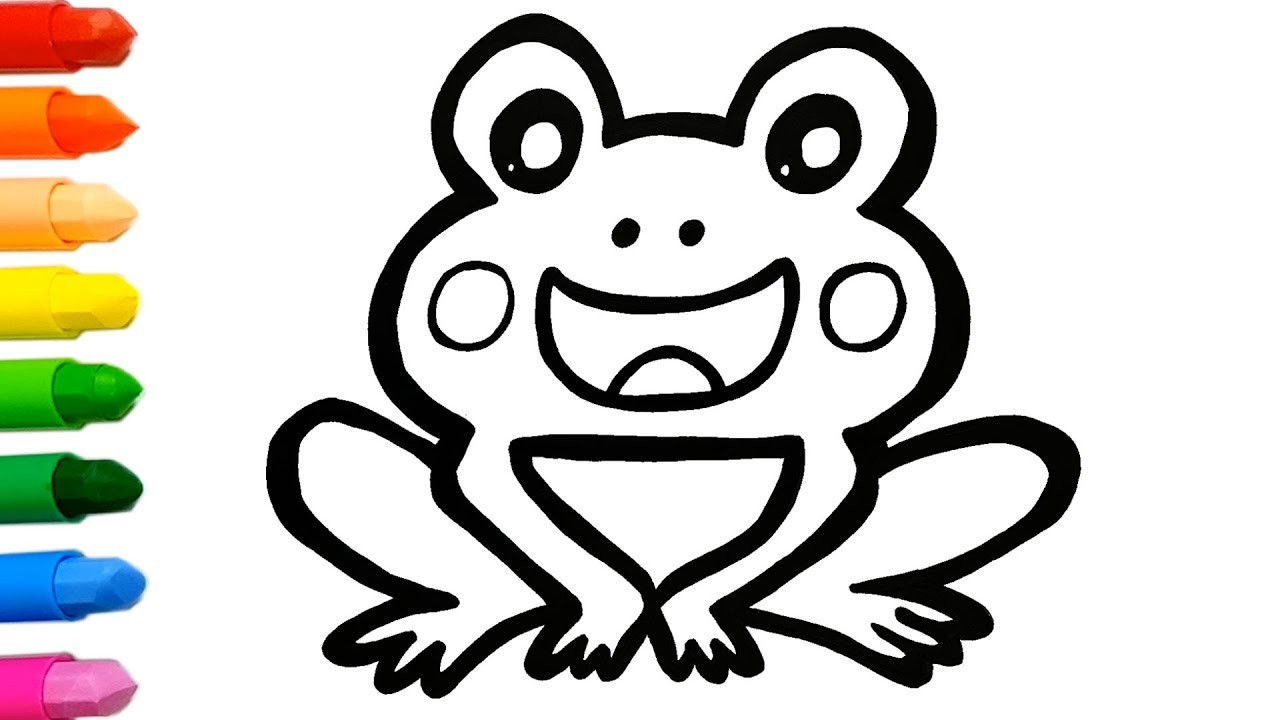 Coloring Pages Toddlers
 Frog in the Pond coloring and drawing Learn Colors for