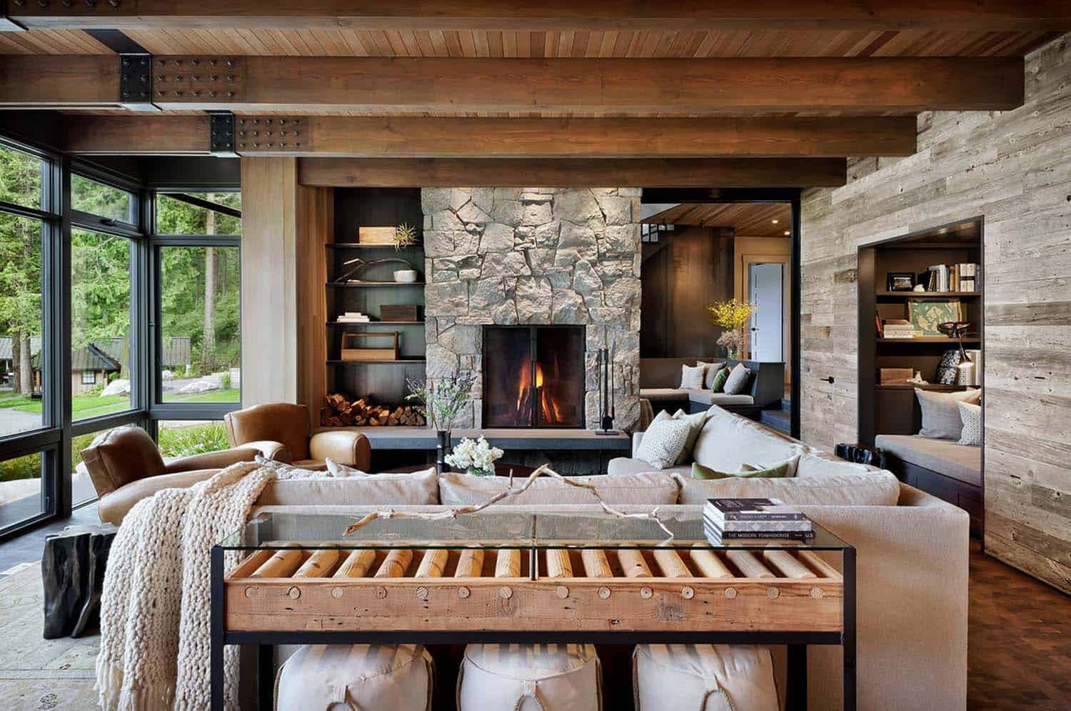 Contemporary Rustic Living Room
 Modern rustic retreat designed to feel like a summer camp