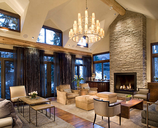 Contemporary Rustic Living Room
 Stone Fireplaces Add Warmth and Style to the Modern Home