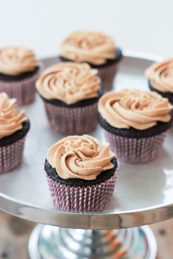 Cookie Butter Cupcakes
 chocolate stout cupcakes with cookie butter frosting