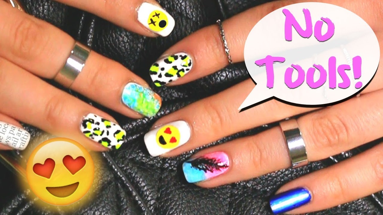 Cool Nail Ideas
 No tools needed 6 easy nail art designs for beginners