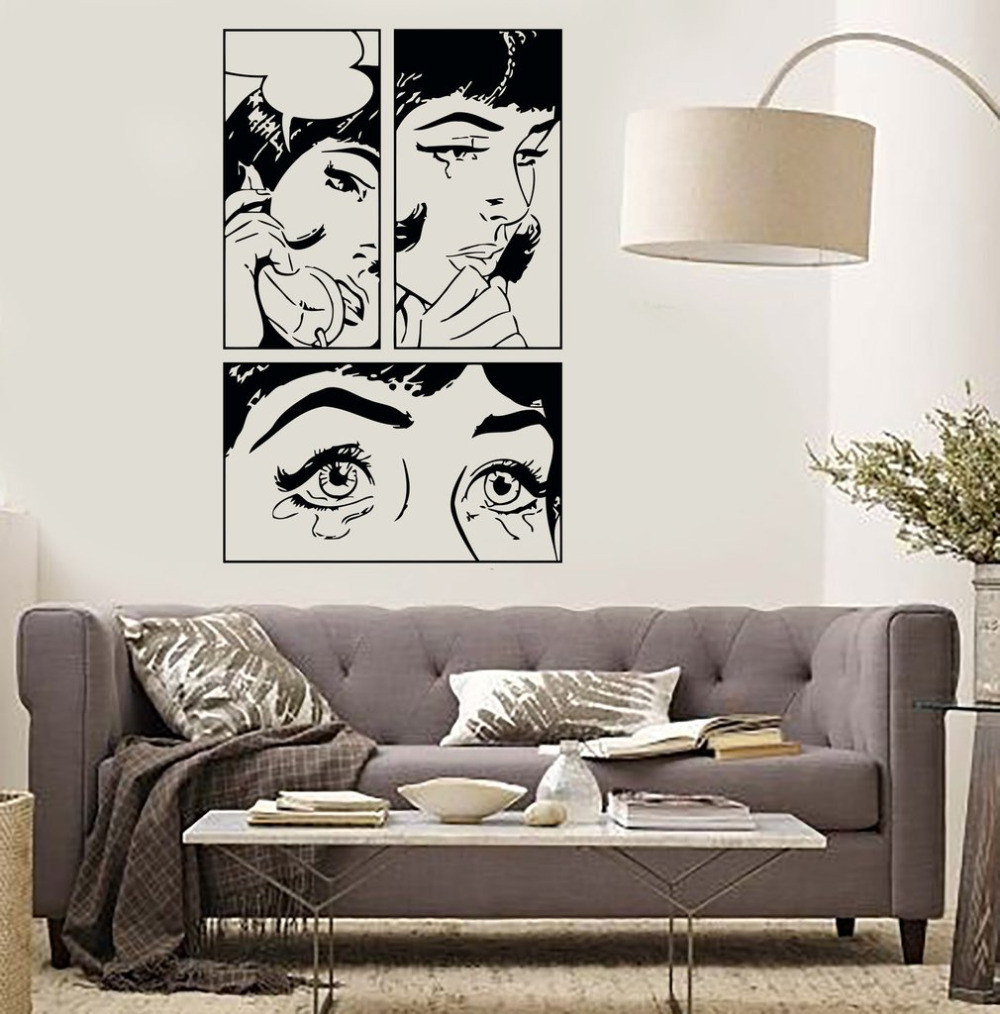 Cool Wall Art For Bedroom
 Cartoon Girl Vinyl Wall Stickers y Girl Woman Teen