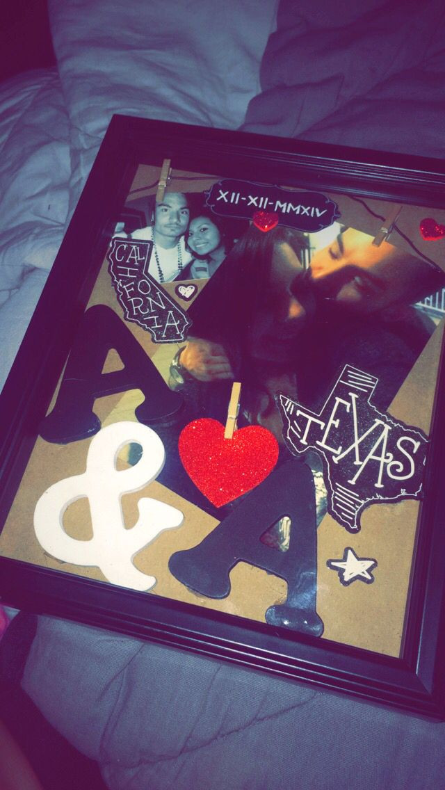 Couples Gift Ideas Pinterest
 Shadow box I made for my boyfriend in Texas