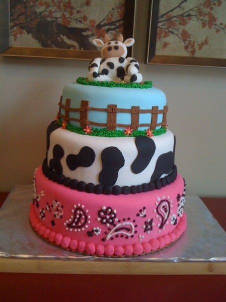 Cow Birthday Cake
 Practically Perfect Cakes An Element of Fun in Every
