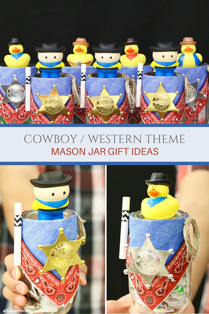 Cowboys Gift Ideas
 Cowboy Mason Jar Gift Idea