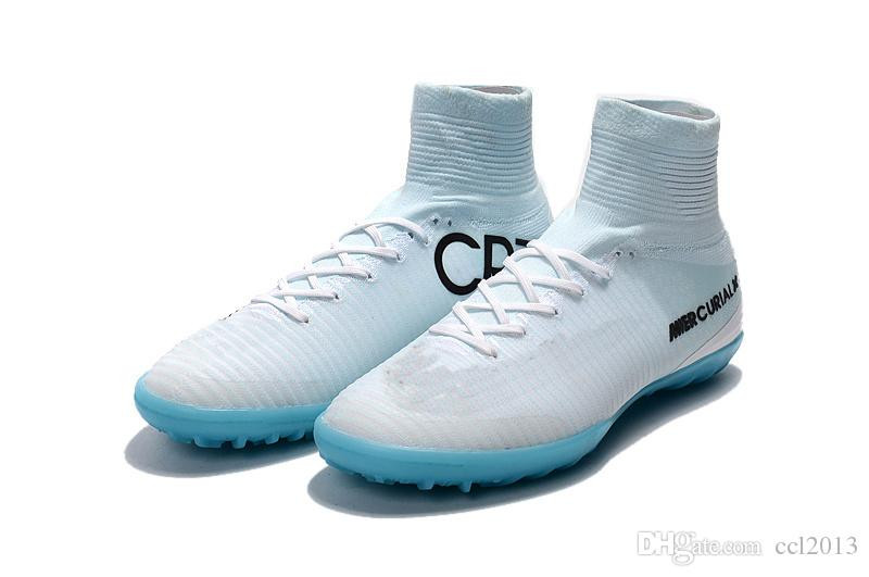 Cr7 Shoes Indoor Kids
 2019 White Blue CR7 Kids Indoor Soccer Shoes Mercurial