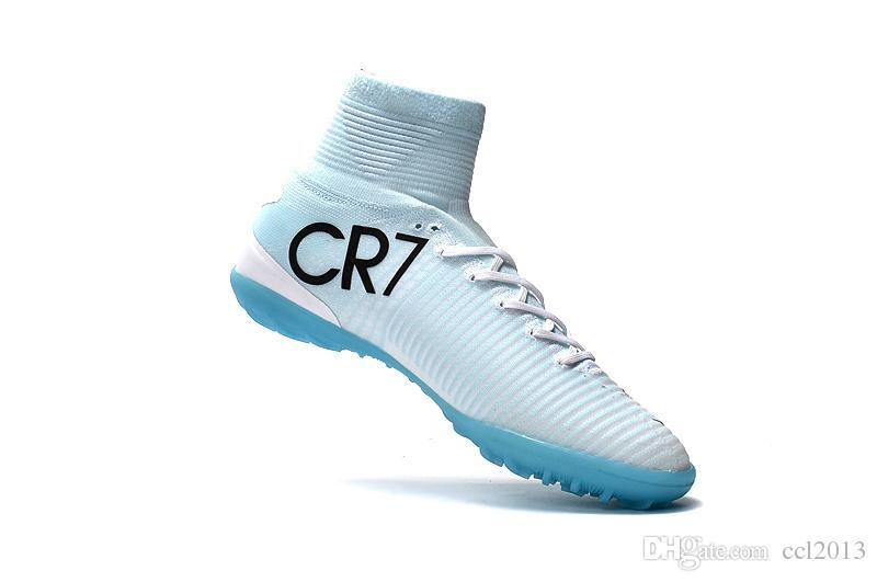 Cr7 Shoes Indoor Kids
 2019 White Blue CR7 Kids Indoor Soccer Shoes Mercurial