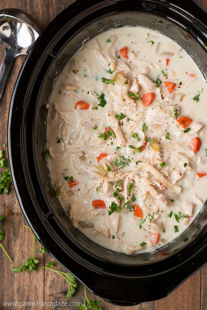 Cream Of Chicken Soup Slow Cooker Recipe
 Slow Cooker Creamy Chicken Noodle Soup Garnish & Glaze