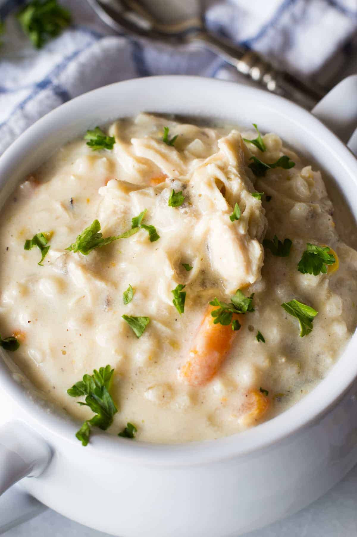Creamy Chicken Wild Rice Soup Slow Cooker
 Slow Cooker Creamy Chicken and Wild Rice Soup No cream or