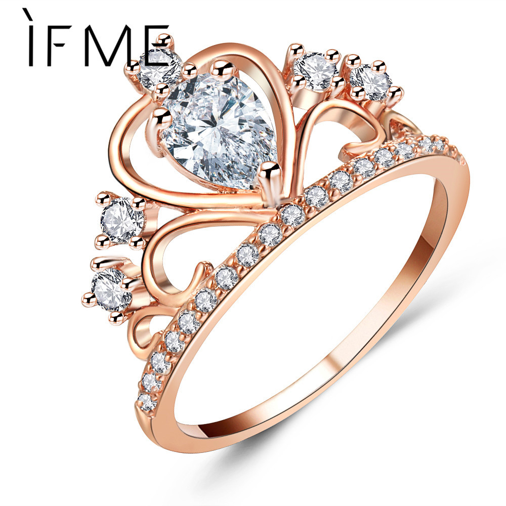 Crown Wedding Rings
 IF ME Fashion Princess Queen Crown Engagement Rings with