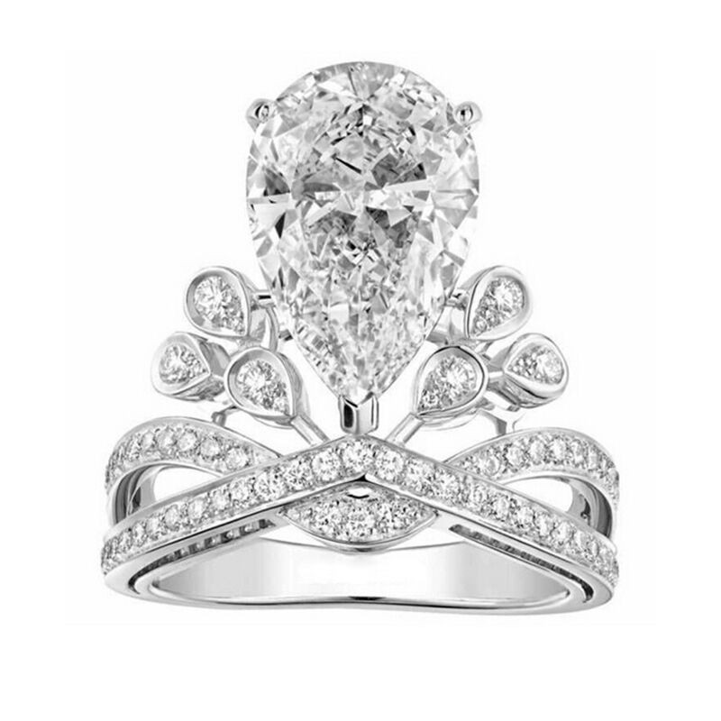 Crown Wedding Rings
 Angelababy Same Style Wedding Ring Luxury Engagement