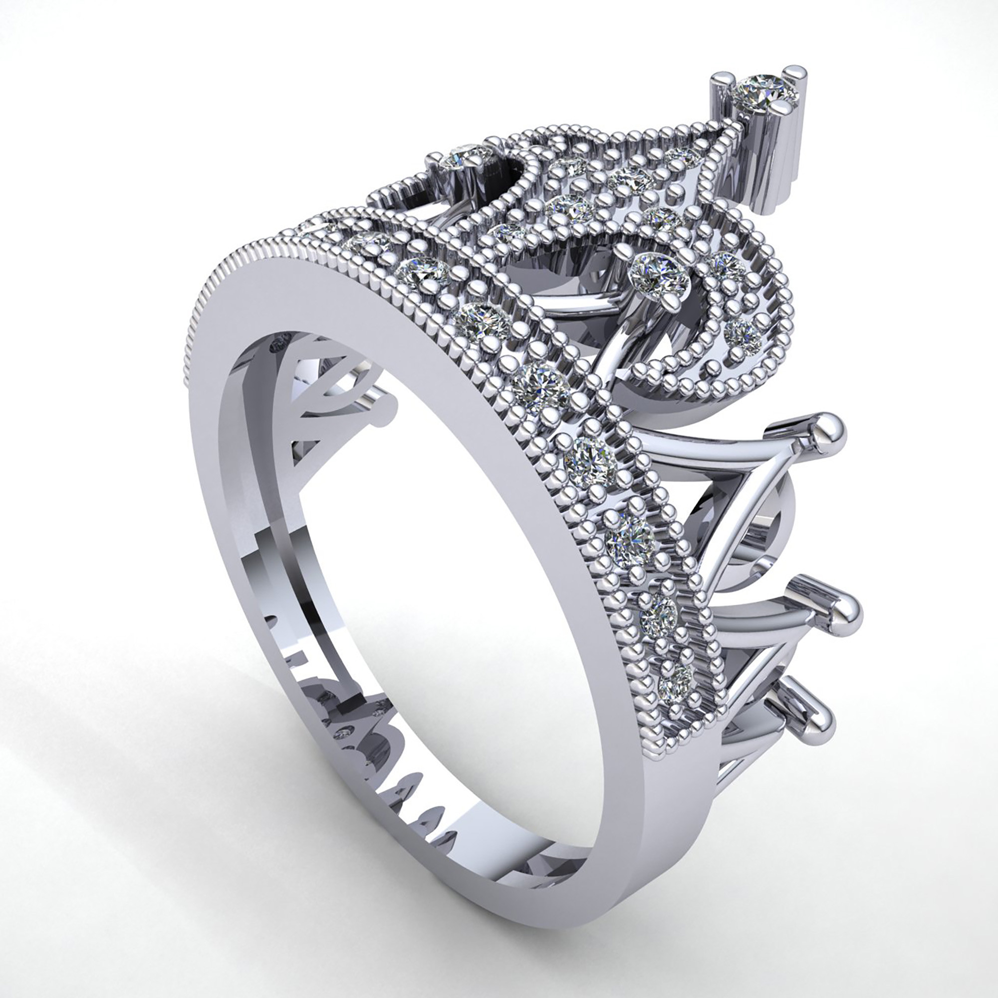 Crown Wedding Rings
 Genuine 0 5ct Round Cut Diamond Women s Bridal Crown