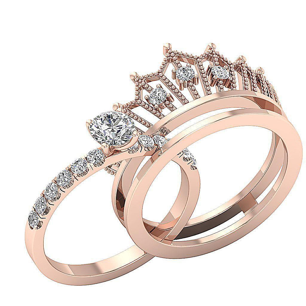 Crown Wedding Rings
 1 15Ct Bridal Anniversary Crown Wedding Ring Genuine