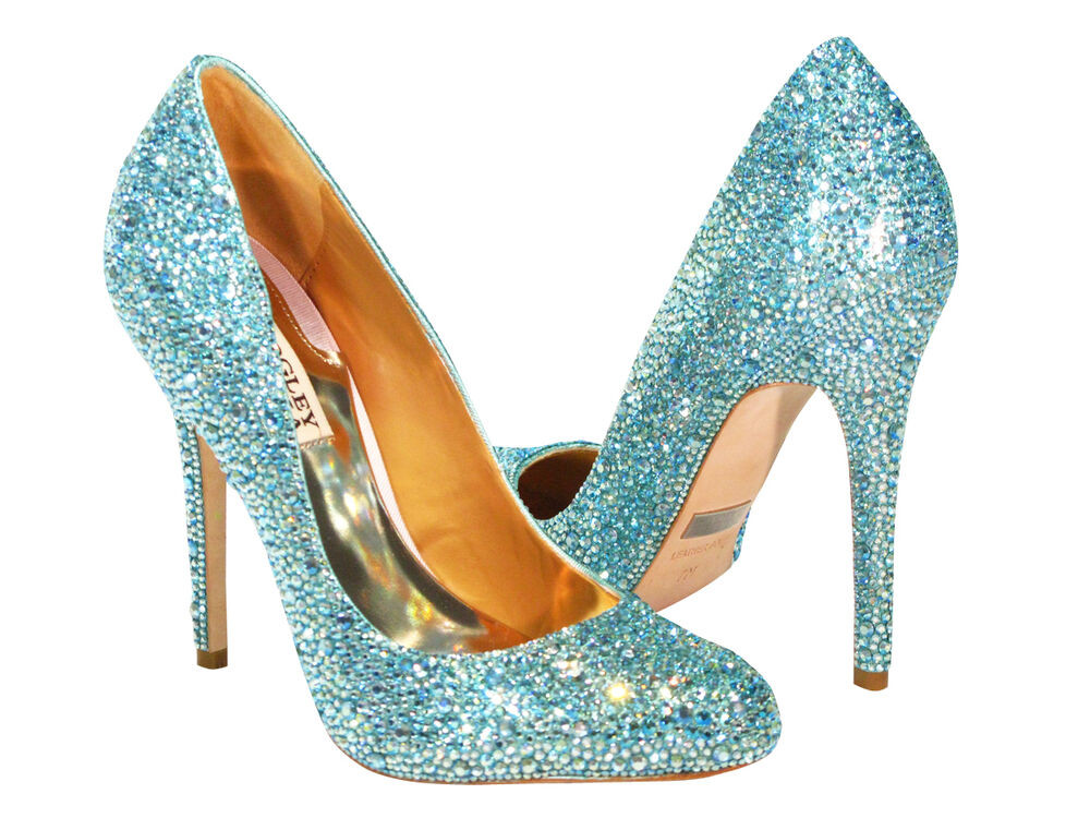 Crystal Wedding Shoes
 NIB Badgley Mischka Blue Swarovski Crystal Wedding Shoes