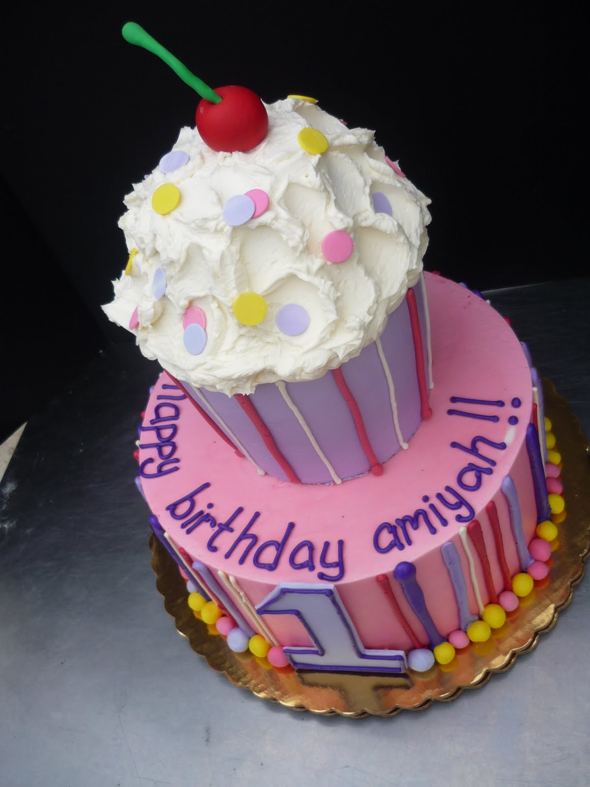 Cupcake Birthday Cake
 Artisan Bake Shop First Birthday Cakes Giant CupCake