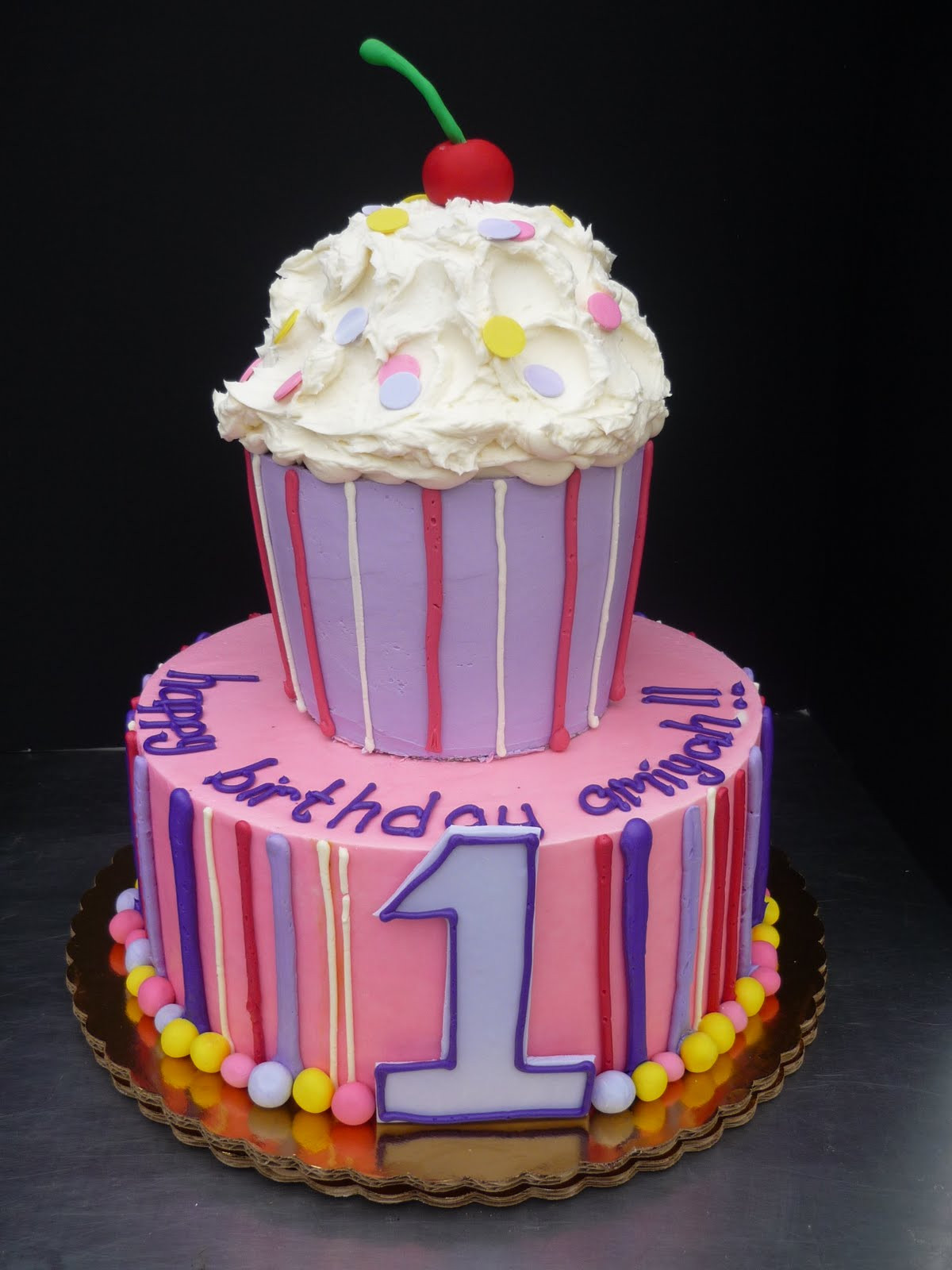 Cupcake Birthday Cake
 Artisan Bake Shop First Birthday Cakes Giant CupCake
