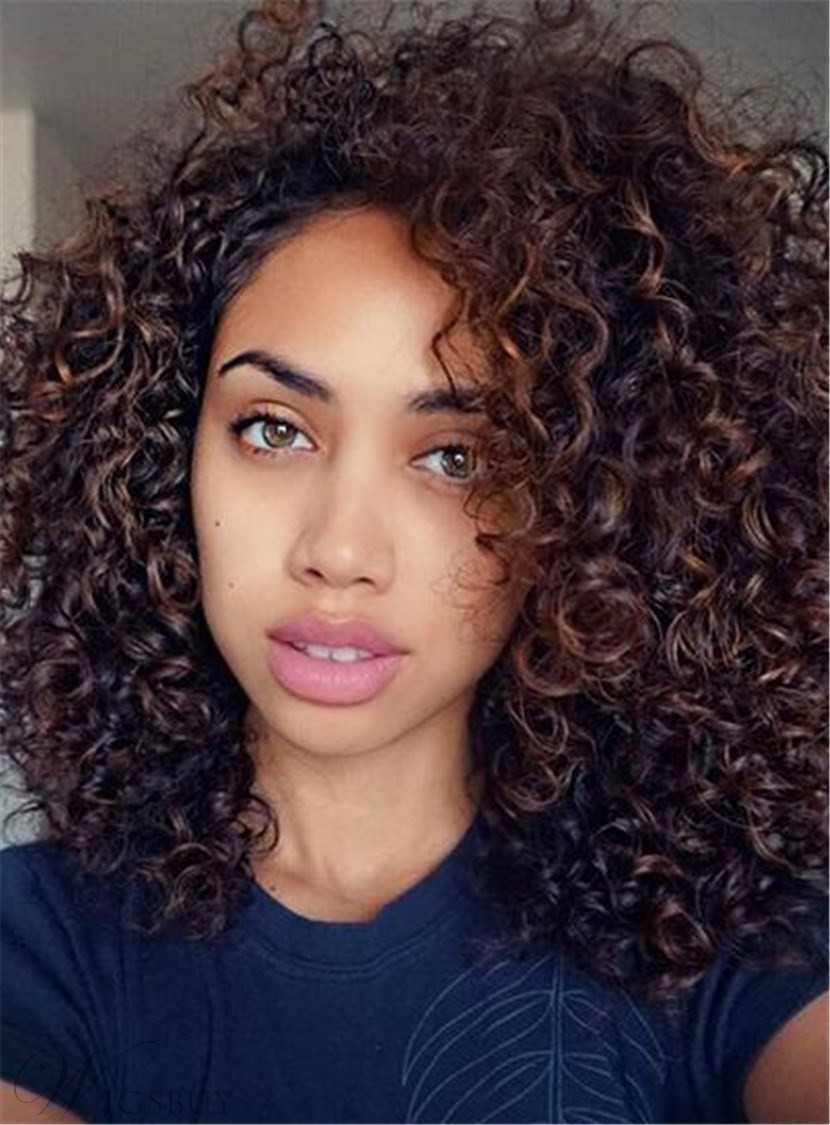 Curly Weave Hairstyles With Braids
 Trendy Long Round Layered Curly Hair Lace Front Synthetic