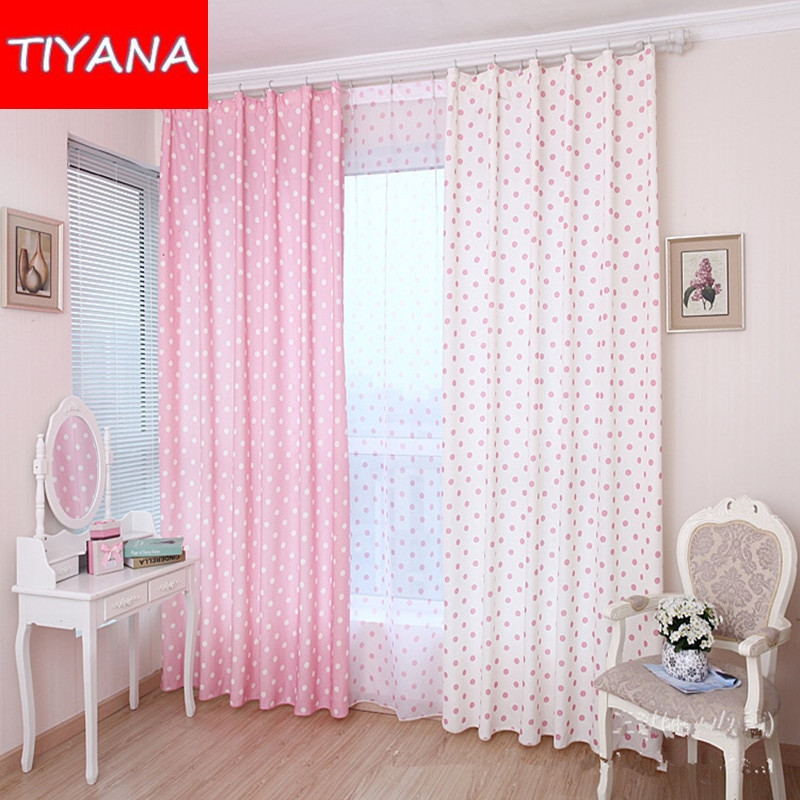 Curtains For Kids Bedroom
 Child Window Circles Pink Curtains for Living Room Kids