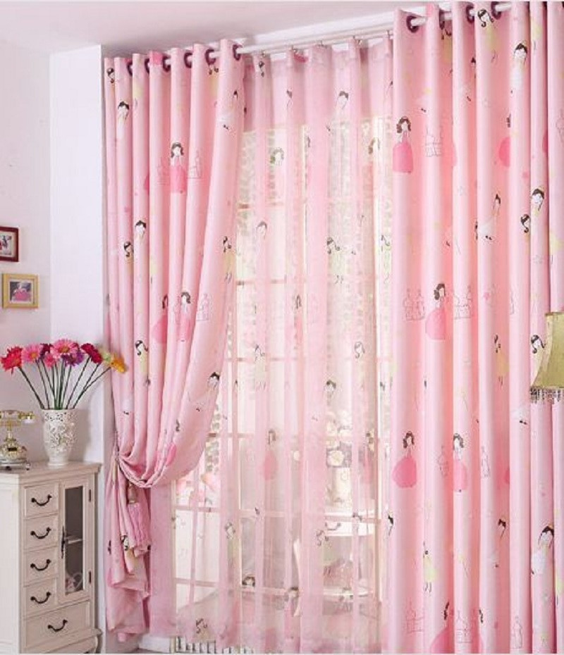 Curtains For Kids Bedroom
 Pink Princess Blackout Window Curtains For Kids Girls