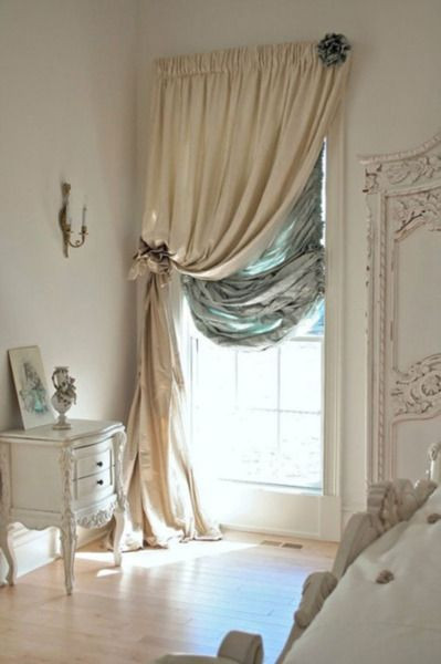 Curtains For Small Bedroom Windows
 love one sided curtains at the small windows