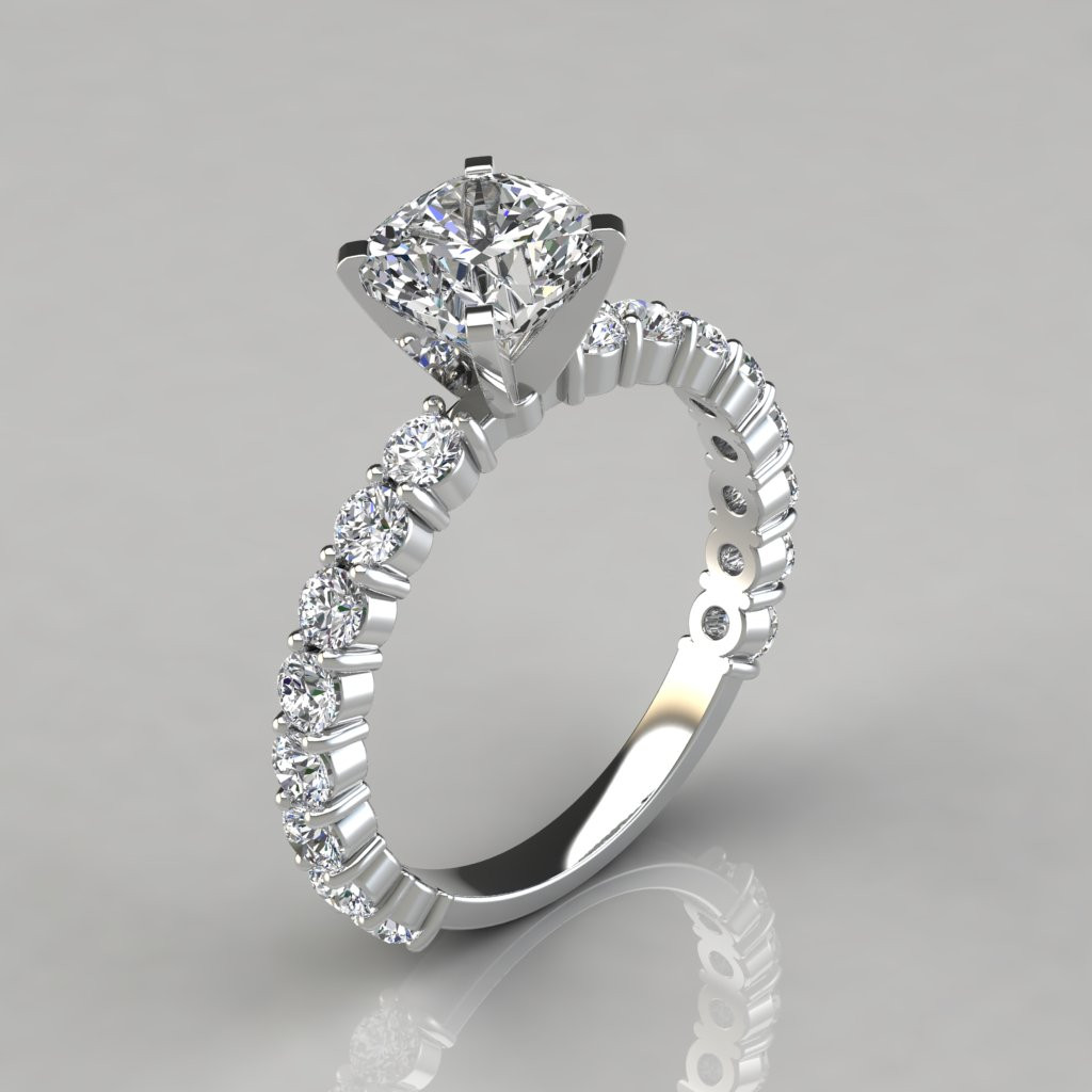 Cushion Cut Wedding Rings
 Cushion Cut mon Prong Engagement Ring Pure Gems Jewels