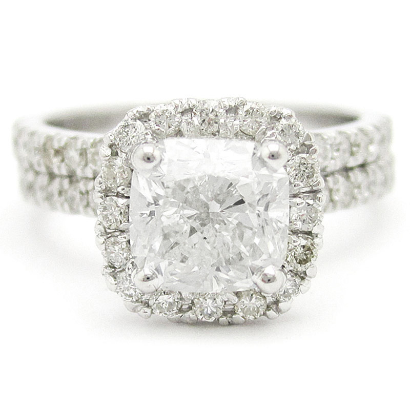 Cushion Cut Wedding Rings
 Cushion Cut Harry Winston Inspired Diamond Engagement Ring