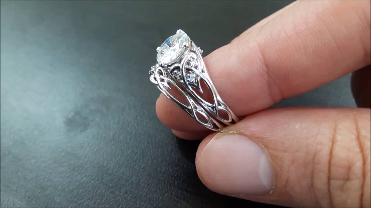 Customized Wedding Rings
 14K White Gold Unique Engagement Rings 2 Carat Diamond