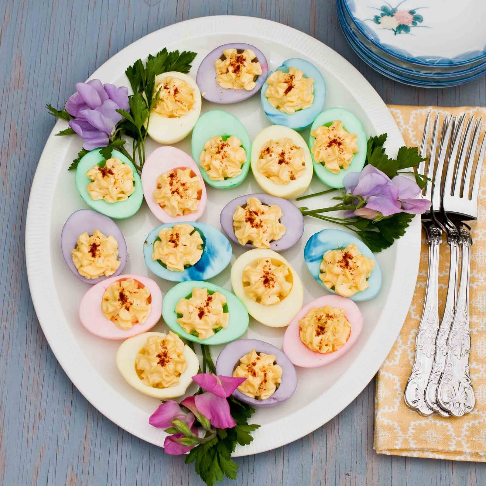 Cute Deviled Eggs For Easter
 For the Love of Food Colored Deviled Eggs