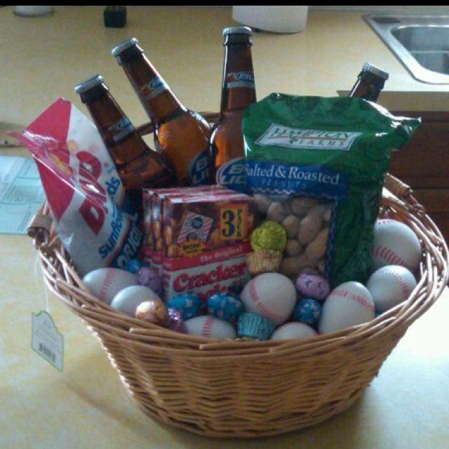 Cute Easter Gifts For Boyfriend
 Made this baseball themed Easter basket for my boyfriend