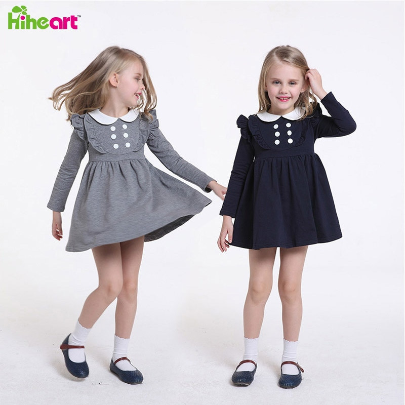 Cute Kids Fashion
 Fashion Cute Doll collar Girl Dresses Children Cotton