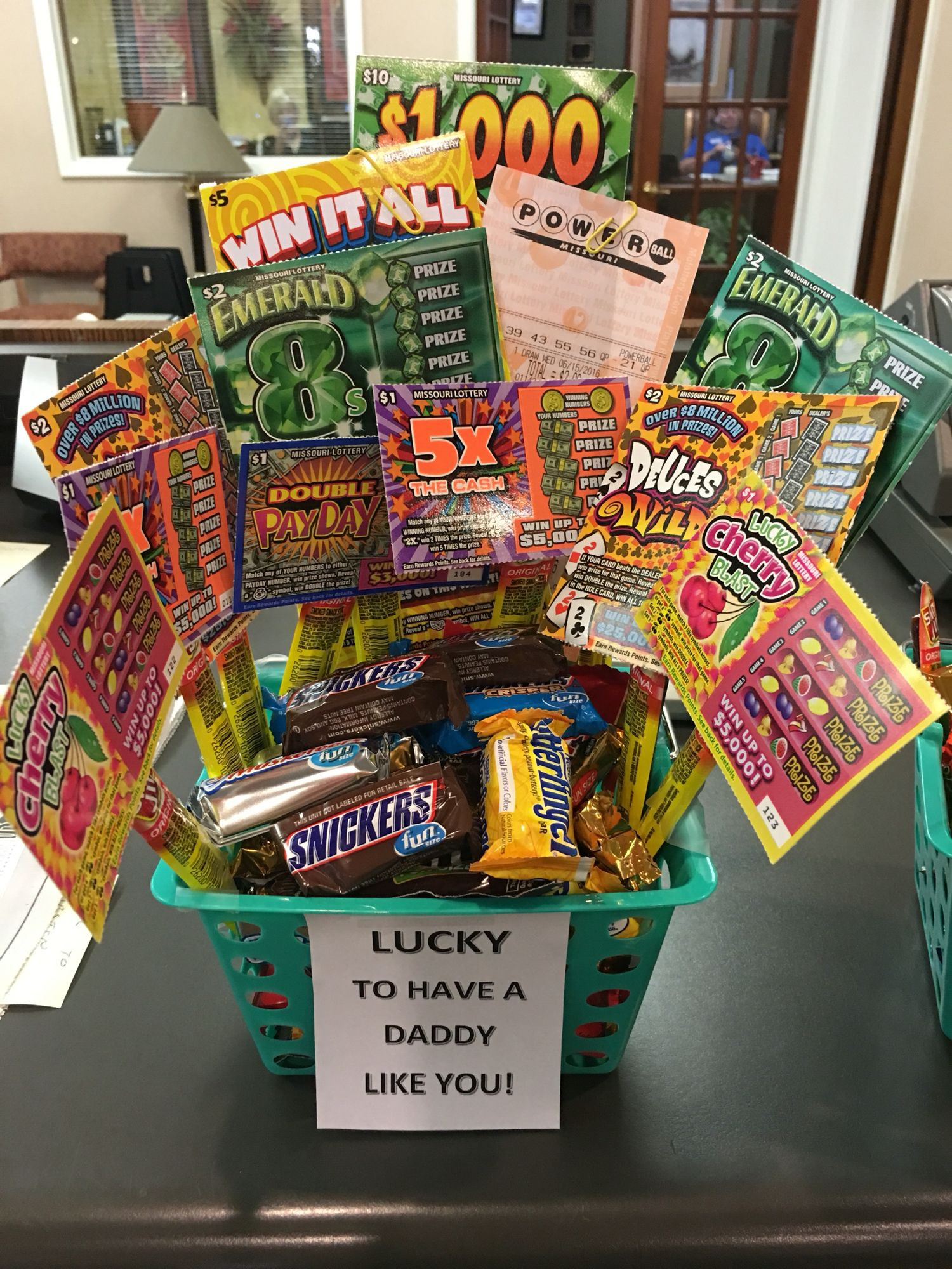 Dad Gift Basket Ideas
 Great fathers day t Basket full of candy Then slim