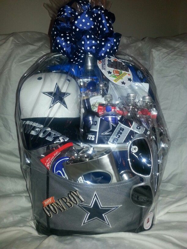 Dallas Cowboys Christmas Gift Ideas
 Dallas Cowboy basket Cooler is filled with beer