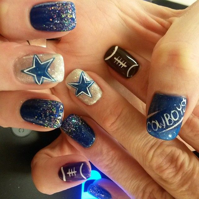 Dallas Cowboys Toe Nail Designs
 Ready for Super Bowl 26 Amazing Football Nail Art Designs