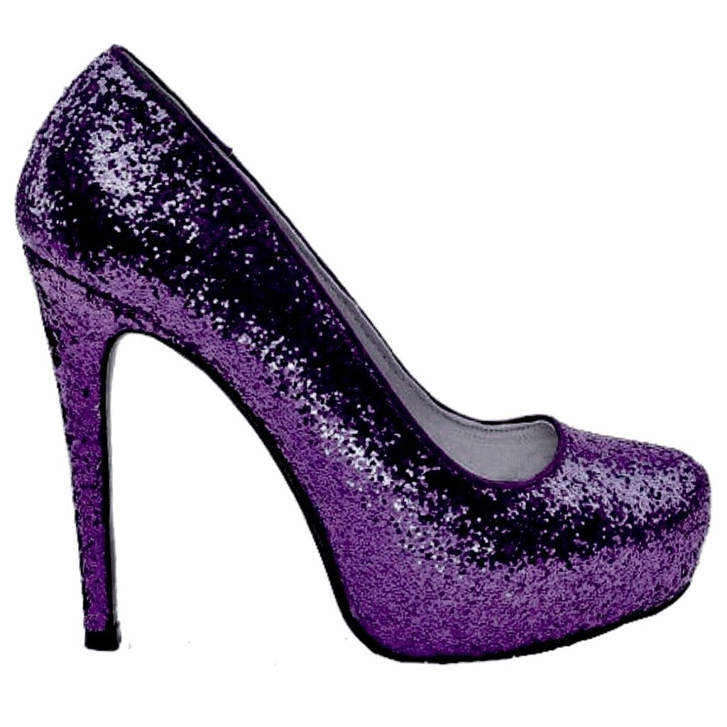 Dark Purple Wedding Shoes
 Women s Sparkly Purple Glitter high low Heels wedding